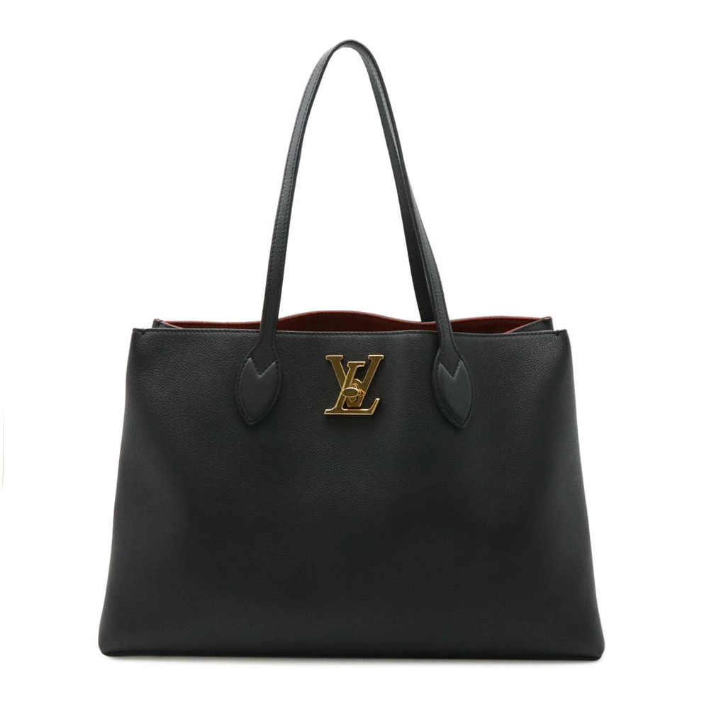 LOUIS VUITTON Lockme Shopper Tote Bag Shoulder Leather Noir Black